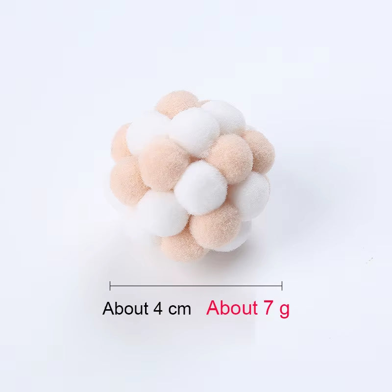 Bell Ball Cat Cat Toy Bouncy Ball Kitten Interactive Toy Plush Ball Planet Toy Cat Training with Bell Ring Playing Chew Balls