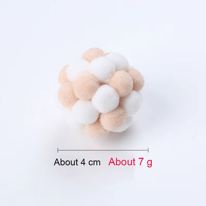 Bell Ball Cat Cat Toy Bouncy Ball Kitten Interactive Toy Plush Ball Planet Toy Cat Training with Bell Ring Playing Chew Balls
