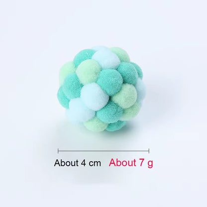 Bell Ball Cat Cat Toy Bouncy Ball Kitten Interactive Toy Plush Ball Planet Toy Cat Training with Bell Ring Playing Chew Balls