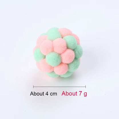 Bell Ball Cat Cat Toy Bouncy Ball Kitten Interactive Toy Plush Ball Planet Toy Cat Training with Bell Ring Playing Chew Balls