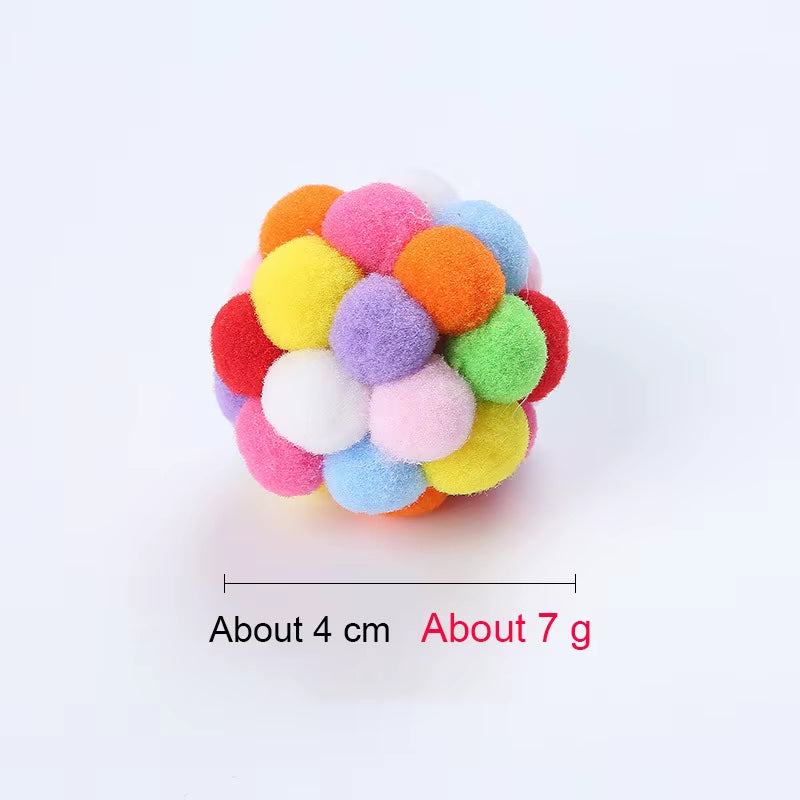 Bell Ball Cat Cat Toy Bouncy Ball Kitten Interactive Toy Plush Ball Planet Toy Cat Training with Bell Ring Playing Chew Balls