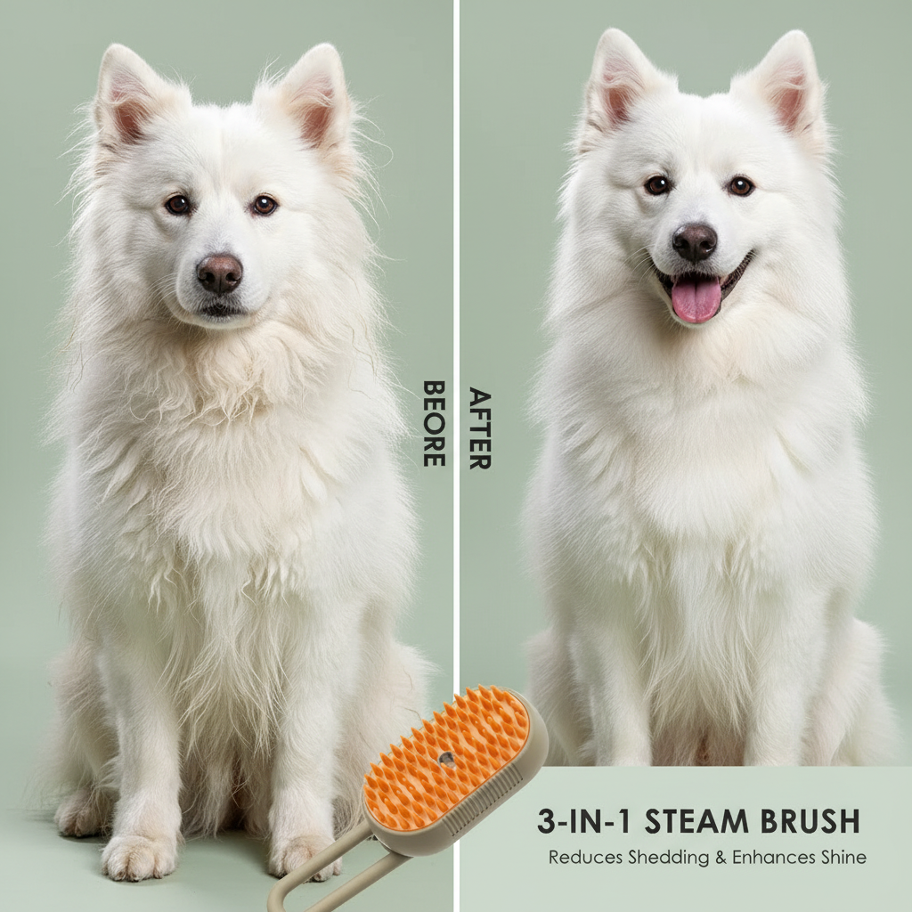 1~2pcs Steam Pet Brush 3-in-1 Massage Dog Steamy Brush Spray Beauty Tangled and Loose Hair Removal Cats Grooming Comb Dogs