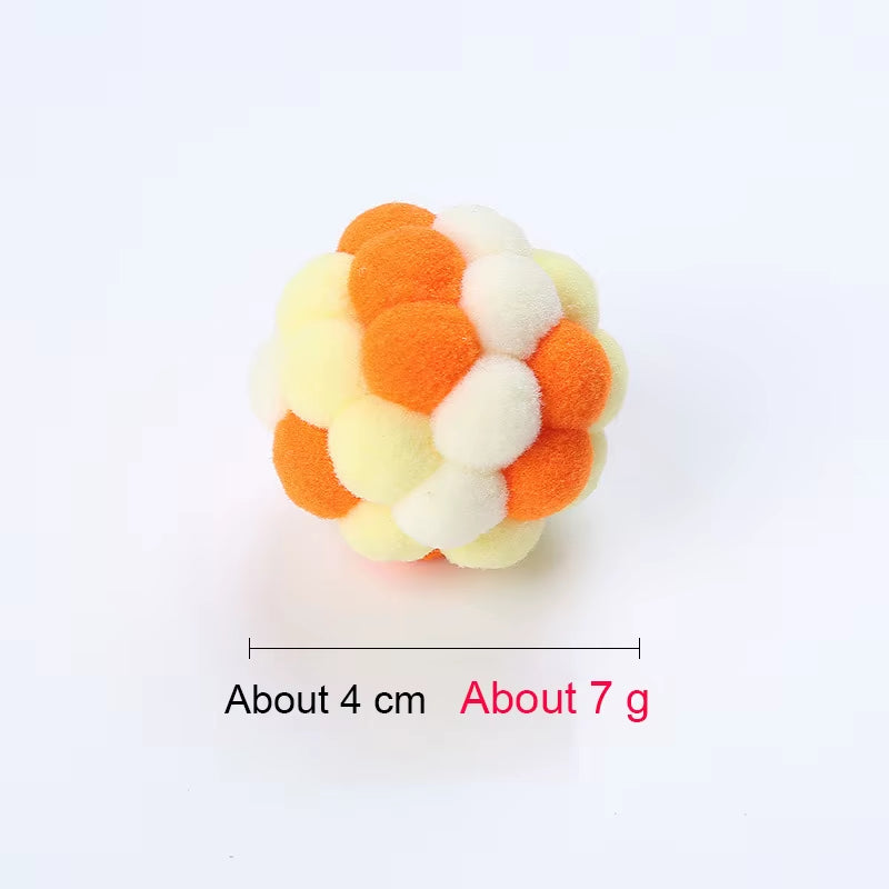 Bell Ball Cat Cat Toy Bouncy Ball Kitten Interactive Toy Plush Ball Planet Toy Cat Training with Bell Ring Playing Chew Balls