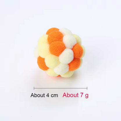 Bell Ball Cat Cat Toy Bouncy Ball Kitten Interactive Toy Plush Ball Planet Toy Cat Training with Bell Ring Playing Chew Balls