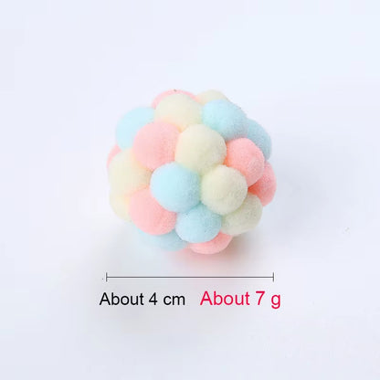 Bell Ball Cat Cat Toy Bouncy Ball Kitten Interactive Toy Plush Ball Planet Toy Cat Training with Bell Ring Playing Chew Balls